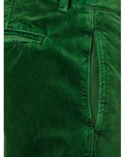 Massimo Alba Velvet Slim Pants - Green