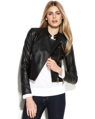 Michael kors petite leather moto jacket new arrivals