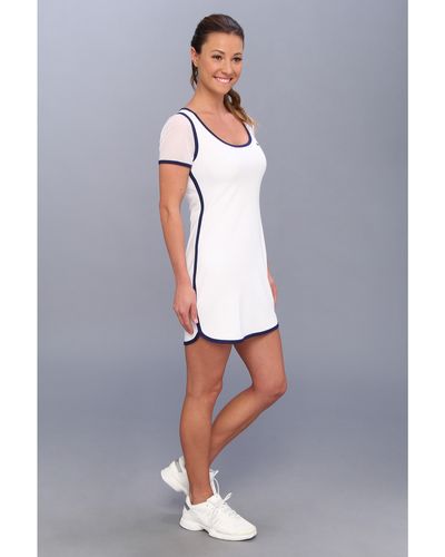 Lacoste Mesh Short Sleeve Tennis Dress - White