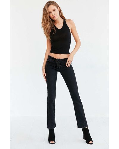 BDG Tyler Low-rise Lace-up Flare Jean - Black