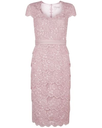 Jacques Vert Tiered Lace Dress - Pink