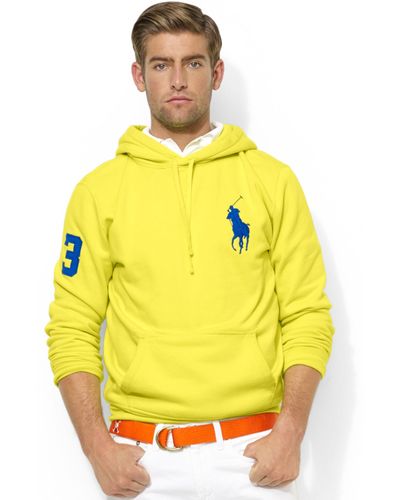 Ralph Lauren Polo Big Pony Beach Fleece Pullover Hoodie - Yellow