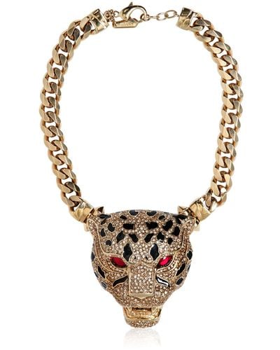Roberto Cavalli Panther Necklace with Swarovski Crystals - Metallic
