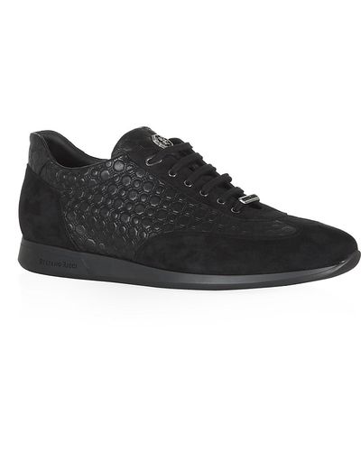 Stefano Ricci Leather and Suede Sneaker - Black