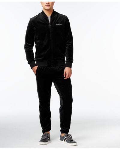 Sean John Big & Tall Limited Addition Velour Set - Black