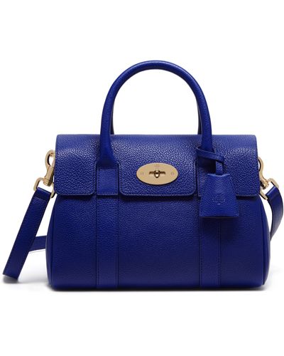 Mulberry Bayswater Small Grained Leather Bag - Blue