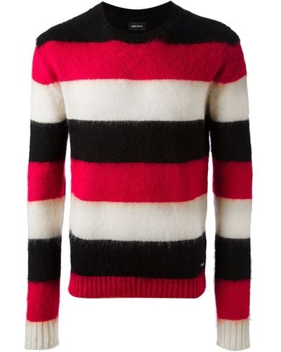 DIESEL Striped Sweater - Red