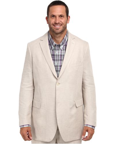 Perry Ellis Big and Tall Linen Suit Jacket - White