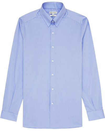 Reiss Belfort Collar Pin Shirt - Blue