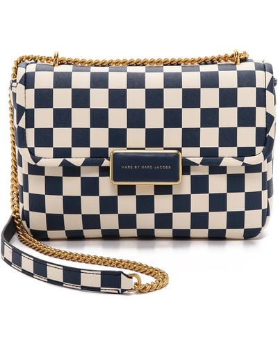 Marc By Marc Jacobs Checkered Rebel 24 Bag - Deep Blue Multi - Natural