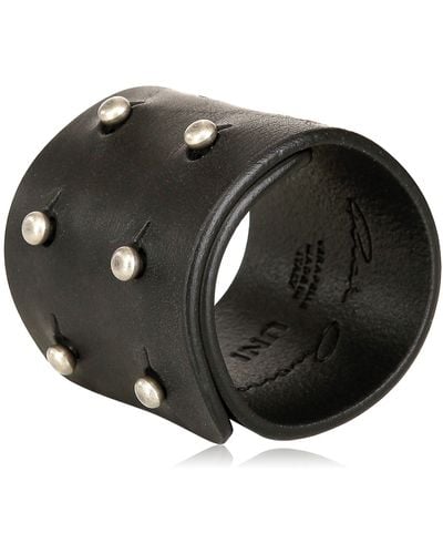 Rick Owens Leather Cuff Bracelet - Black