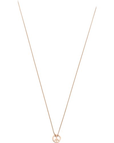 Ginette NY Mini Peace Necklace - Rose Gold - Pink