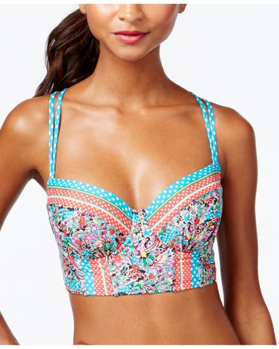 Blush By Profile Extended Bra-sized Push-up Bustier Bikini Top - Multicolor