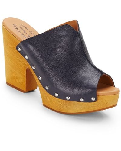 Kork-Ease Deanna Studded Open-toe Leather Mules - Blue