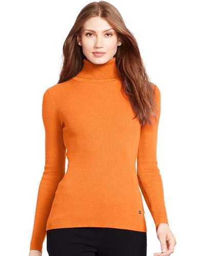 Ralph Lauren Ribbed Turtleneck Sweater - Orange