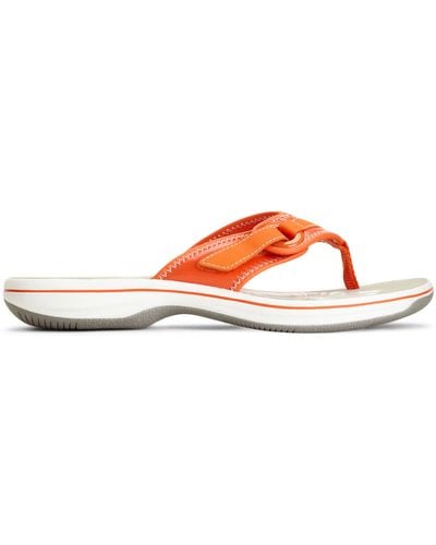 Clarks Womens Shoes Breeze Mila Flip Flops - Orange