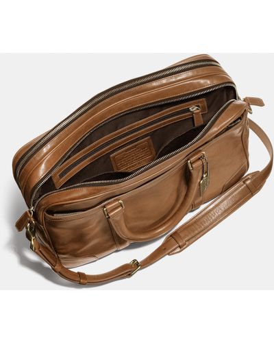 COACH Bleecker Commuter In Leather - Brown