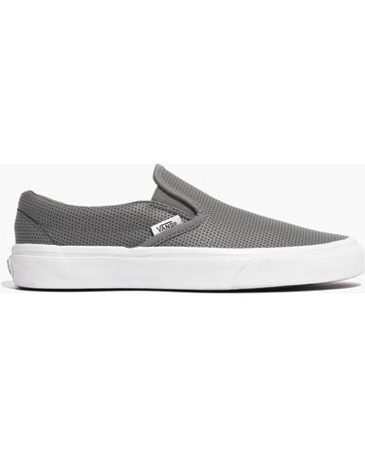 Madewell Vans® Classic Slip-on Trainers In Grey Perforated Leather