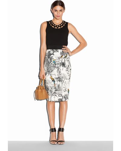MILLY Tropical Toile Midi Pencil Skirt - Multicolor