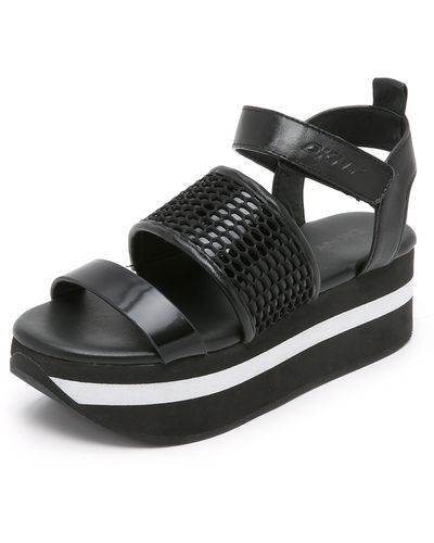 DKNY Valene Platform Sandals - Black