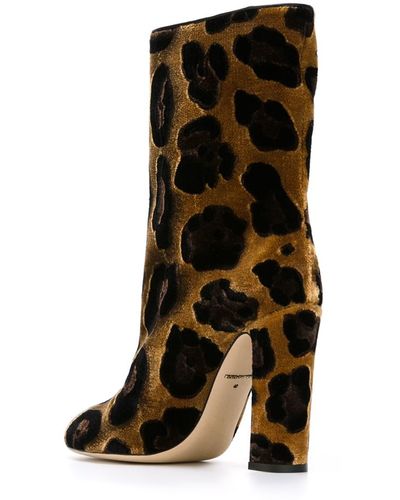 Dolce & Gabbana Leopard Print Boots - Brown