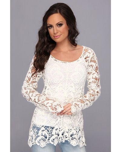 Stetson Crochet Lace Tunic - White