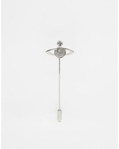 Vivienne Westwood Crystal Orb Lapel Pin - Metallic