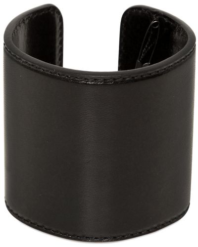 Ann Demeulemeester Leather Cuff Bracelet - Black