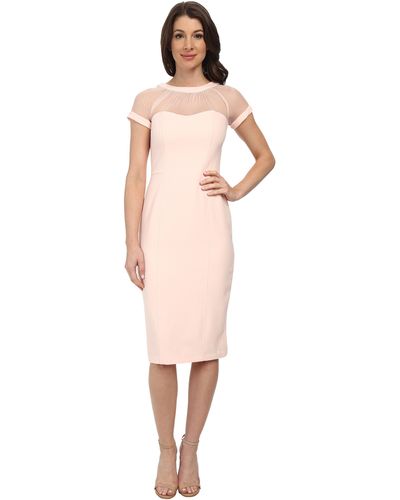 Maggy London Illusion Top Crepe Dress - Pink