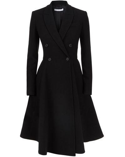 Givenchy Fit And Flare Wool Princess Coat - Black