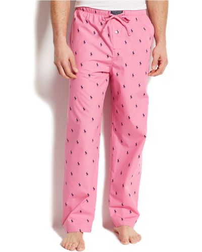 Polo Ralph Lauren Allover Pony Pajama Pants - Pink