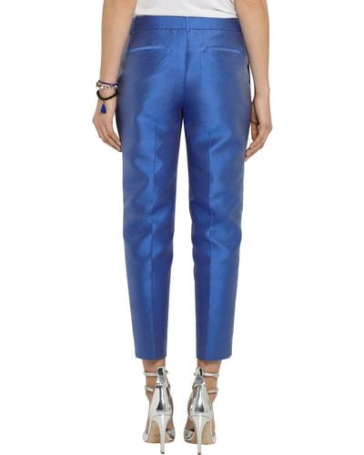 J.Crew Collection Silk-Blend Shantung Straight-Leg Trousers - Blue