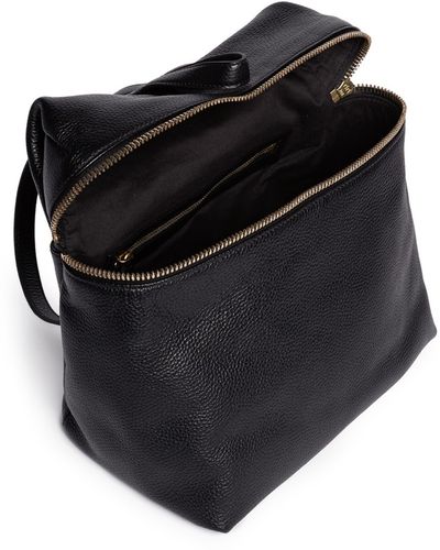 Kara Medium Leather Backpack - Black