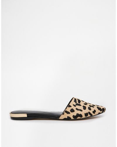 ALDO Luma Leopard Pointed Flat Mule Shoes - Multicolour