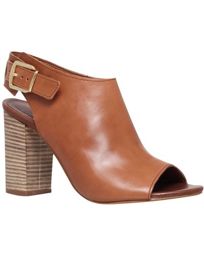 Carvela Kurt Geiger Asset Peep Toe Leather Shoe Boots - Brown