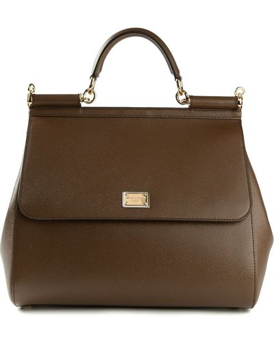 Dolce & Gabbana Large 'Dauphine Sicily' Tote - Brown