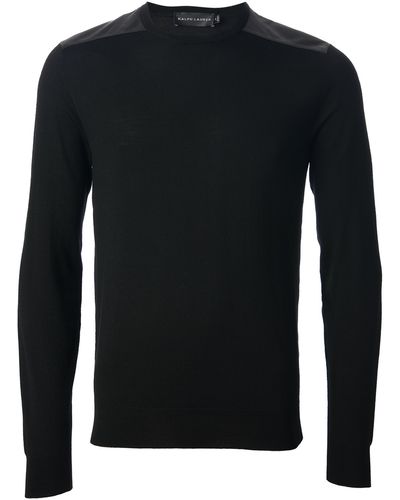 Ralph Lauren Black Label Shoulder Pads Sweater - Black