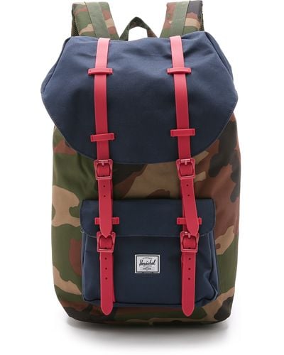 Herschel Supply Co. Little America Backpack - Woodland Camo/Navy/Red - Green