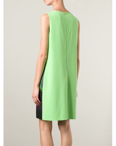 Boutique Moschino Dinosaur Print Shift Dress - Green