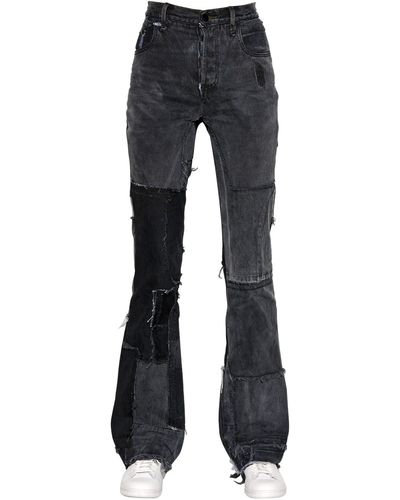 Vinti Andrews Patchwork Cotton Denim Jeans - Black
