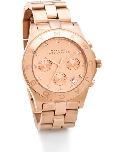 Marc By Marc Jacobs Large Blade Chrono Watch - Rose Gold - Metallic
