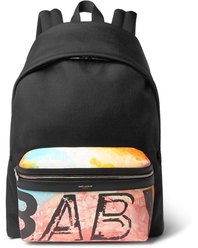 Saint Laurent Hunting Baby-print Leather Backpack - Black