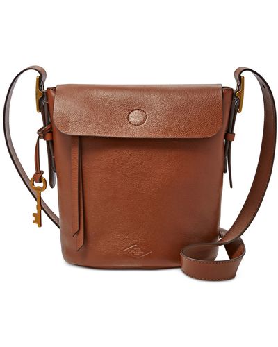 Fossil Haven Small Leather Bucket Bag - Brown