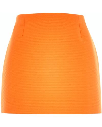 River Island Orange Textured Mini Skirt