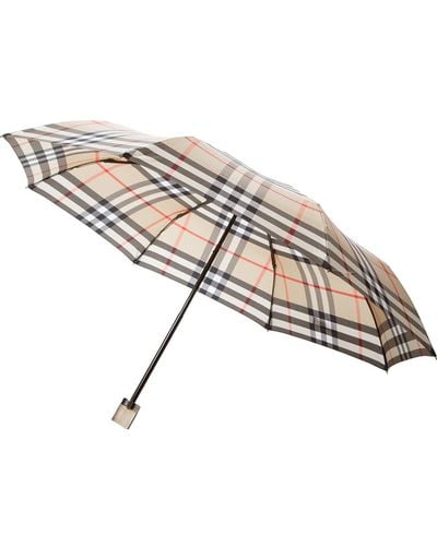 Burberry Haymarket Check Umbrella - Natural