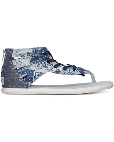 Converse Women's Chuck Taylor Gladiator Thong Sandals From Finish Line - Blue