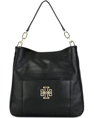 Tory Burch Front Pocket Hobo Tote - Black