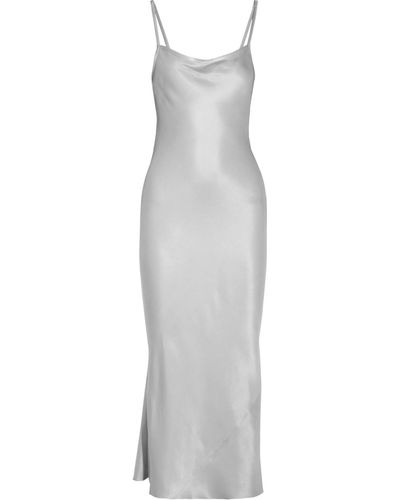 JOSEPH Washed-silk Maxi Slip Dress - Gray