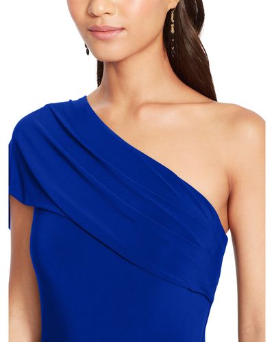 Ralph Lauren One-shoulder Cape Dress - Blue