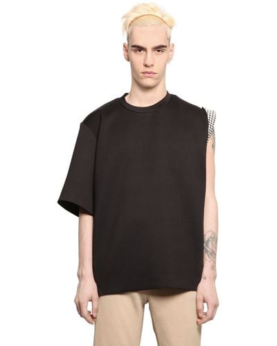Xander Zhou Neoprene Blend One Sleeve T-shirt - Black